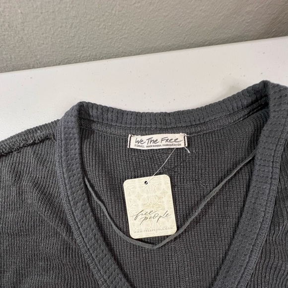 We The Free Womens Sail Away Long Sleeve Solid Top, Dark Gray, NWT - Picture 4 of 11